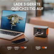 Jackery Explorer 100 Plus Tragbare Powerstation, 99Wh LiFePO4-Akku Schnellladung, 3-Port 128W TragBack-up-Akku für Reise Notfall