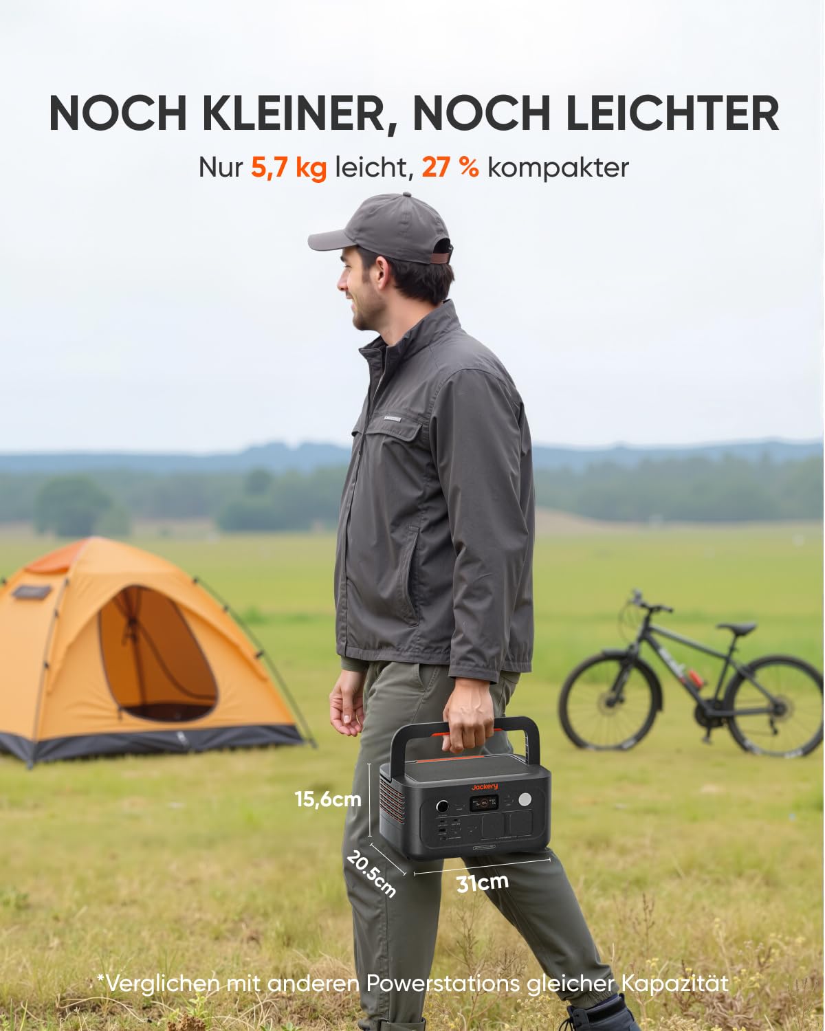 Jackery E500 V2 mit 100 W Solarpanel, Tragbare Powerstation & Solargenerator für Camping, Wohnmobil & Notfälle, 512 Wh, 500 W Dauerleistung, LiFePO4 Akku 6000 Zyklen, 0–80 % in nur 52 Minuten