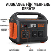 Jackery Solargenerator 1000, 1002WH Tragbare Powerstation mit 2* SolarSaga 100W Solarpanels, 2 * 230V 1000W AC Steckdose mobile Stromversorgung