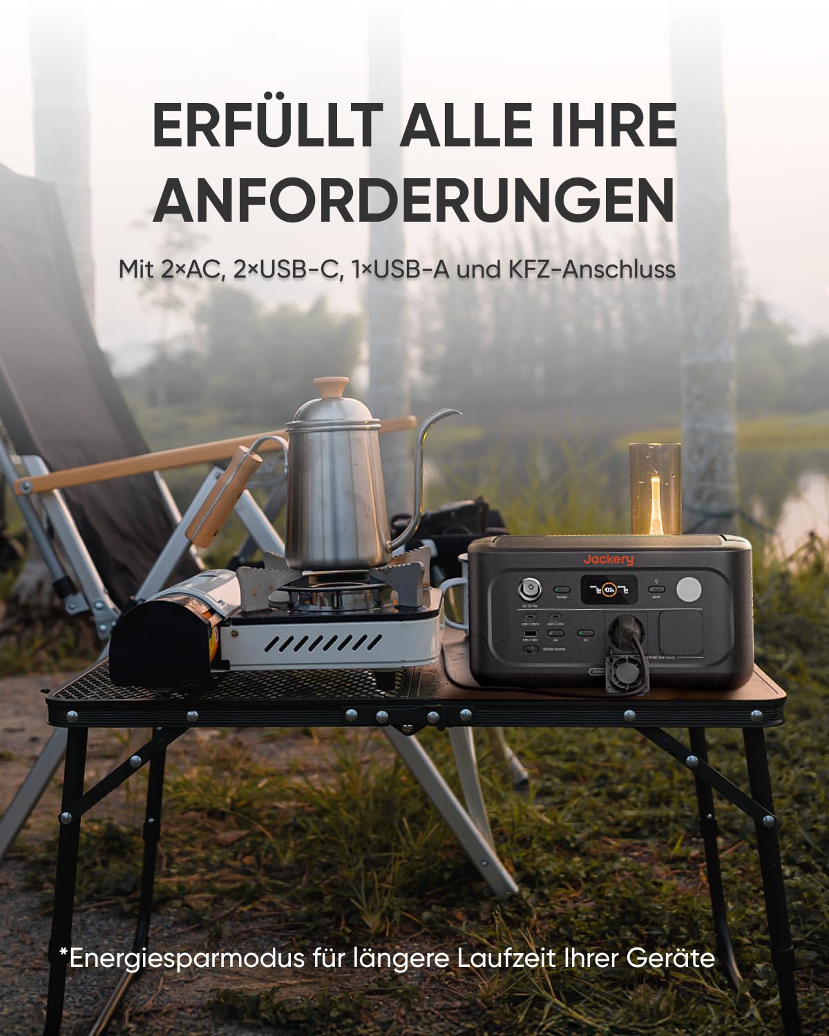 Jackery E500 V2 mit 100 W Solarpanel, Tragbare Powerstation & Solargenerator für Camping, Wohnmobil & Notfälle, 512 Wh, 500 W Dauerleistung, LiFePO4 Akku 6000 Zyklen, 0–80 % in nur 52 Minuten