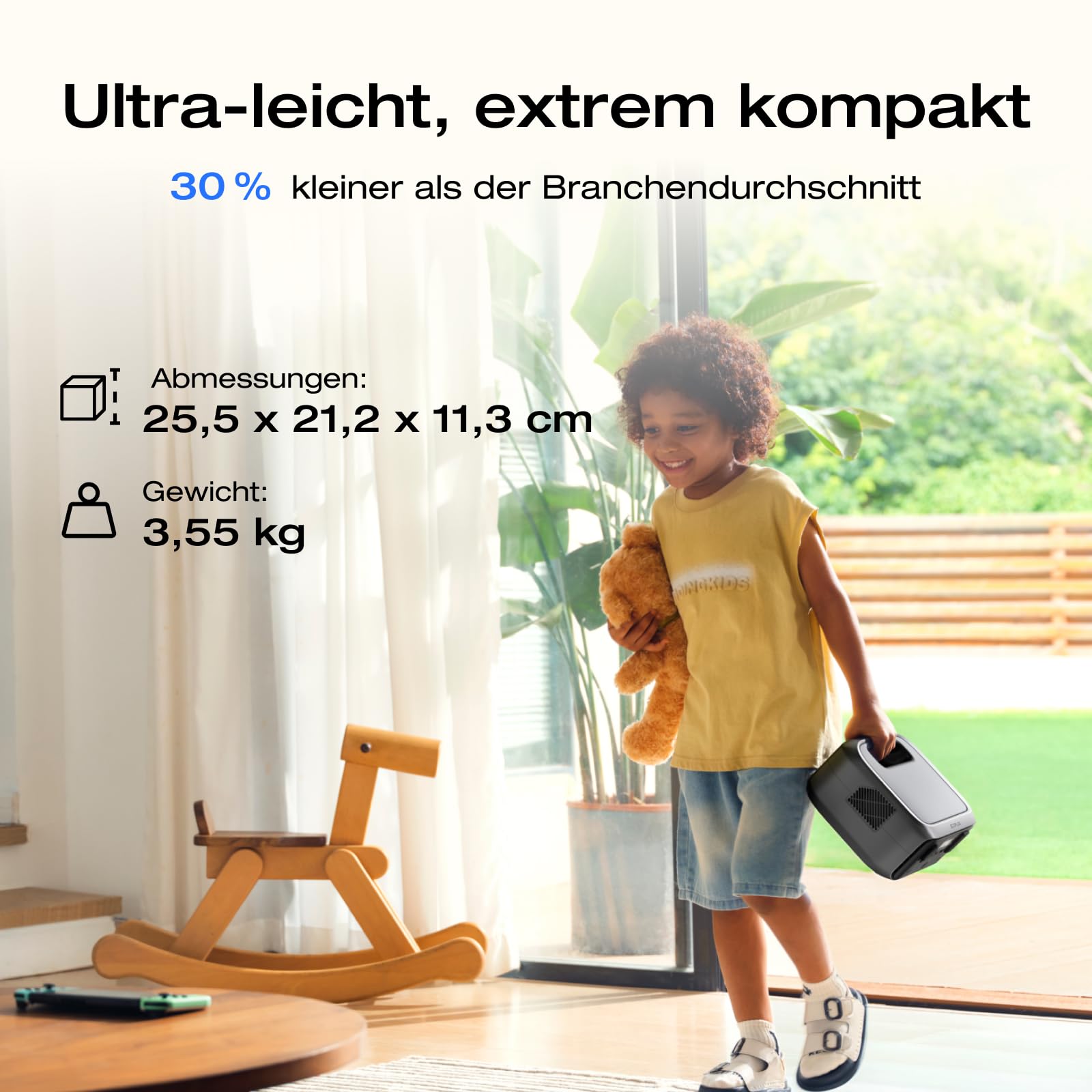 ECOFLOW Tragbare Powerstation RIVER 3, 245 Wh LFP Batterie, bis zu 600 W Leistung, 2× Laufzeit mit GaN, <20 ms USV, 30% kompakterer Solargenerator für den Außenbereich, Camping, Vans (Generalüberholt)
