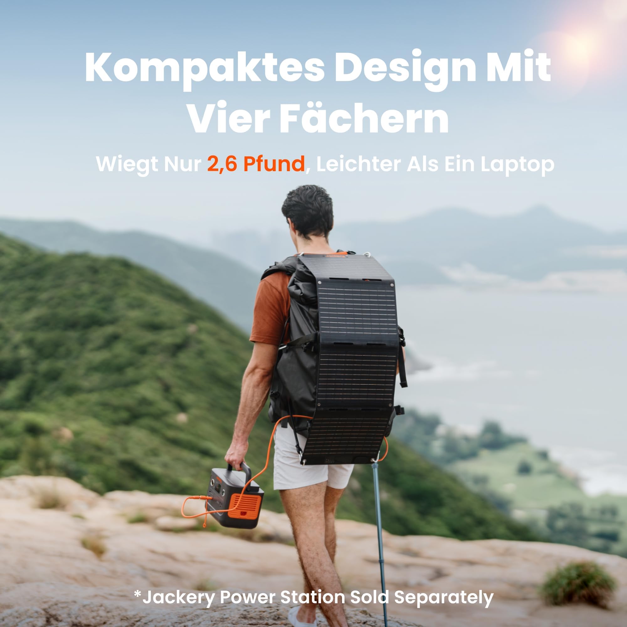 Jackery Explorer 100 Plus Tragbare Powerstation, 99Wh LiFePO4-Akku Schnellladung, 3-Port 128W TragBack-up-Akku für Reise Notfall