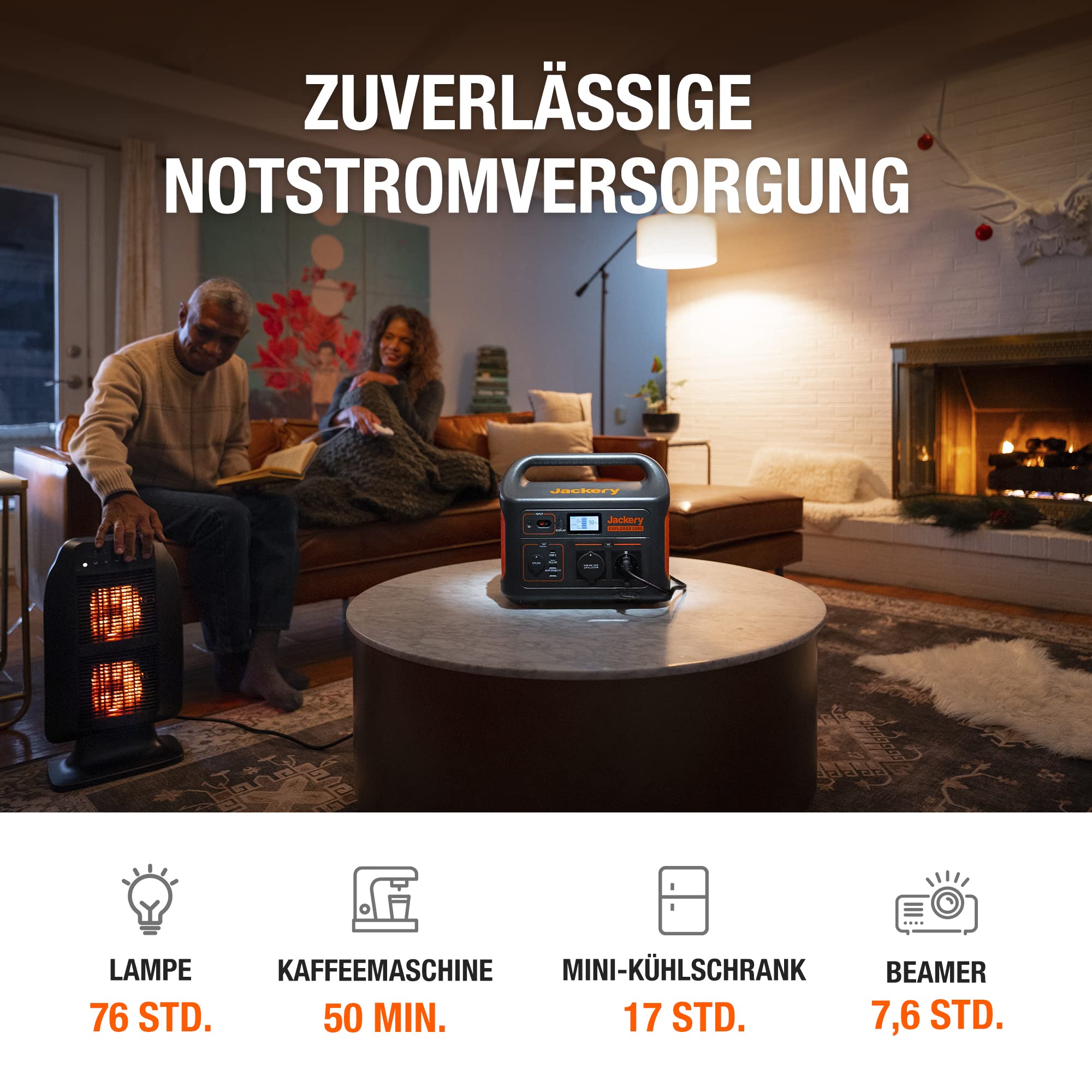 Jackery Solargenerator 1000, 1002WH Tragbare Powerstation mit 2* SolarSaga 100W Solarpanels, 2 * 230V 1000W AC Steckdose mobile Stromversorgung