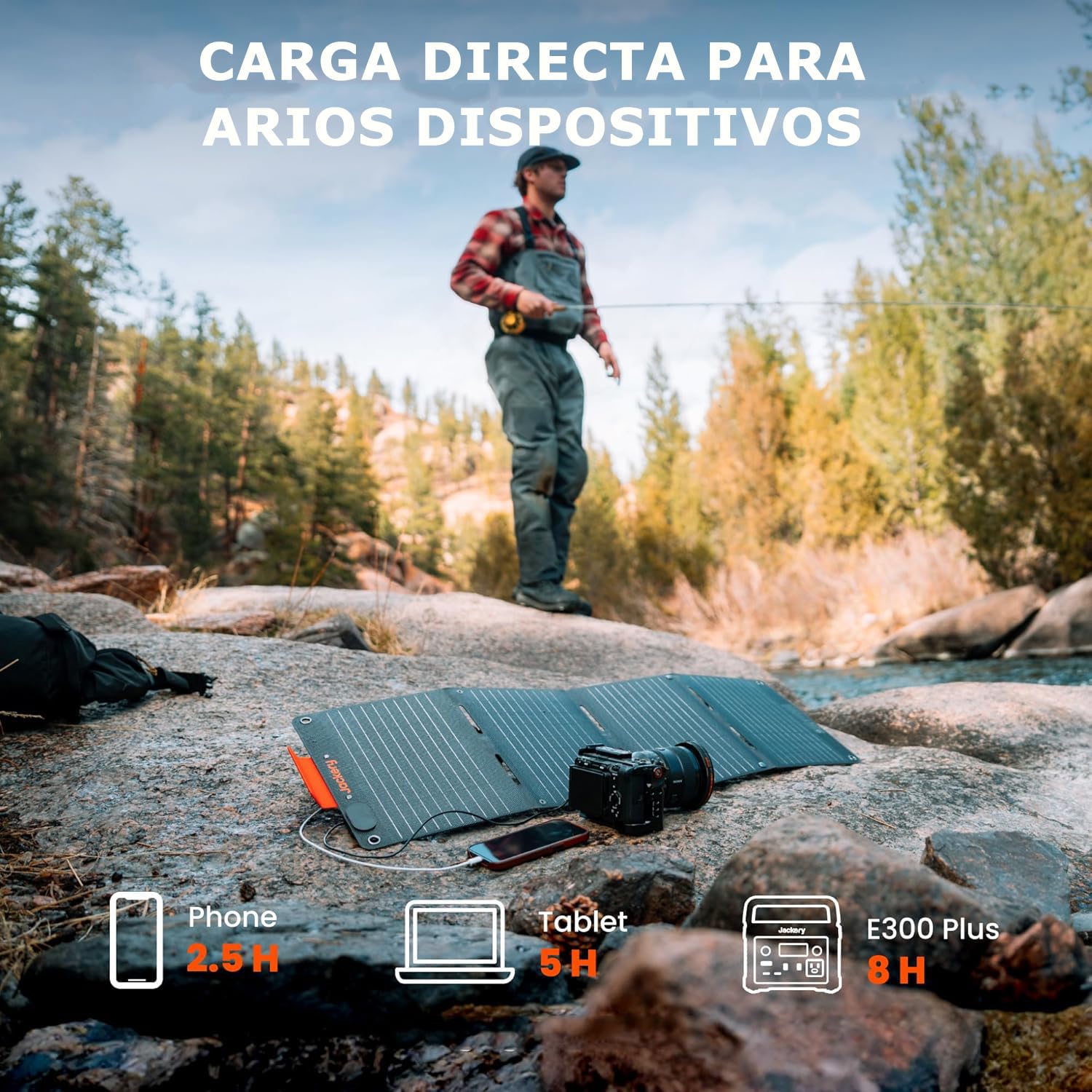 Jackery 240 v2 Solar Generator mit 40W Solarpanel, 256Wh LiFePO4-Batterie, 300W AC & 100W USB-C-Ausgang für Outdoor, Camping & Notfall (2024 Neue)
