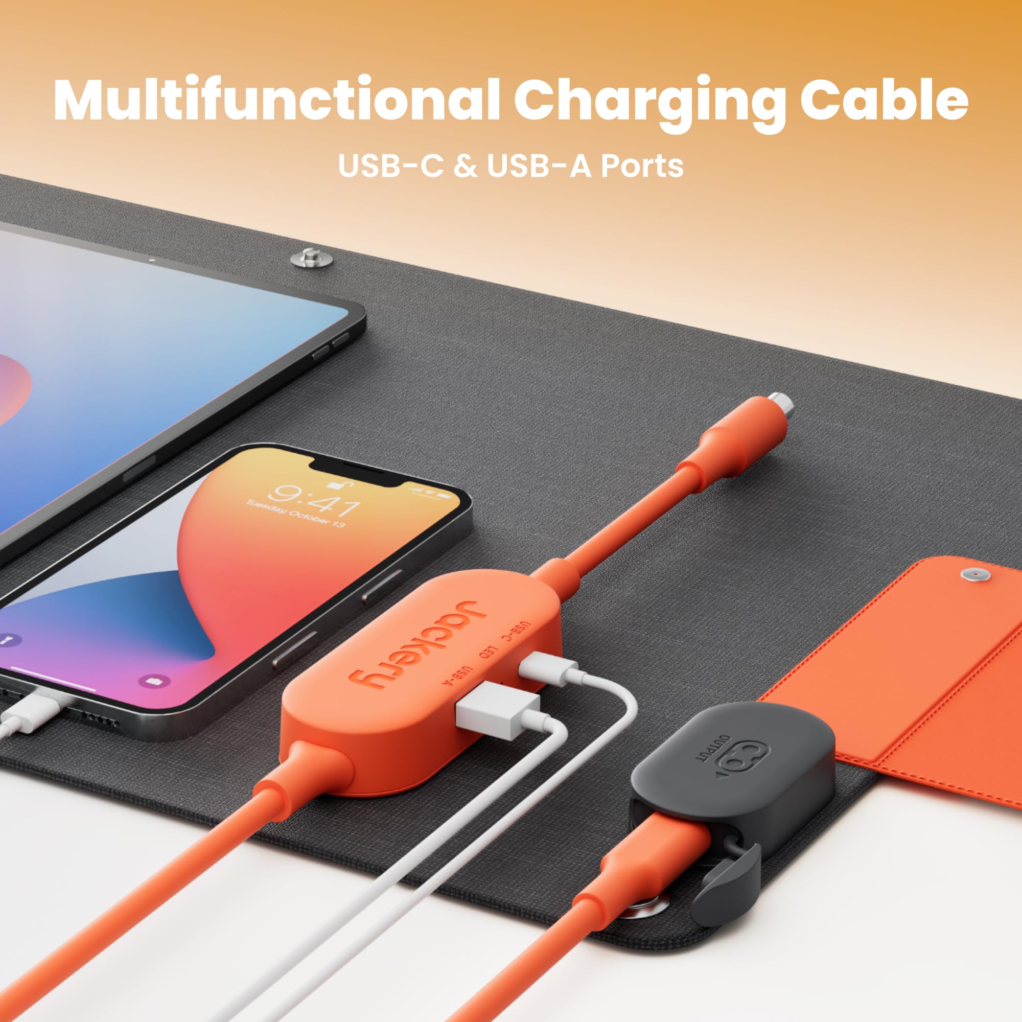 Jackery SolarSaga 40 Mini-Solarmodul, tragbare Solarmodule mit USB-C & USB-A Ports, faltbares Solar-Ladegerät in Buchgröße für Telefone, kompatibel mit Jackery 100Plus/300Plus, IP68 wasserdicht